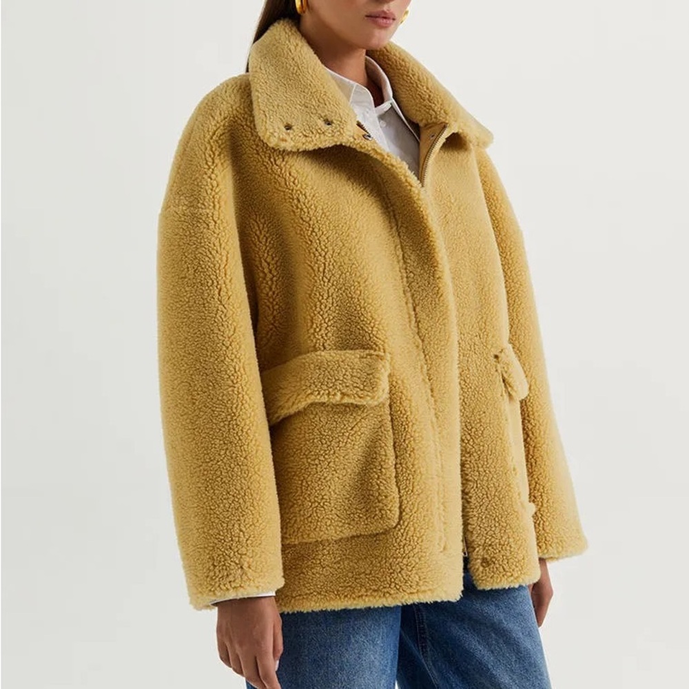 Zara Women's Tan/Yellow Teddy Jacket